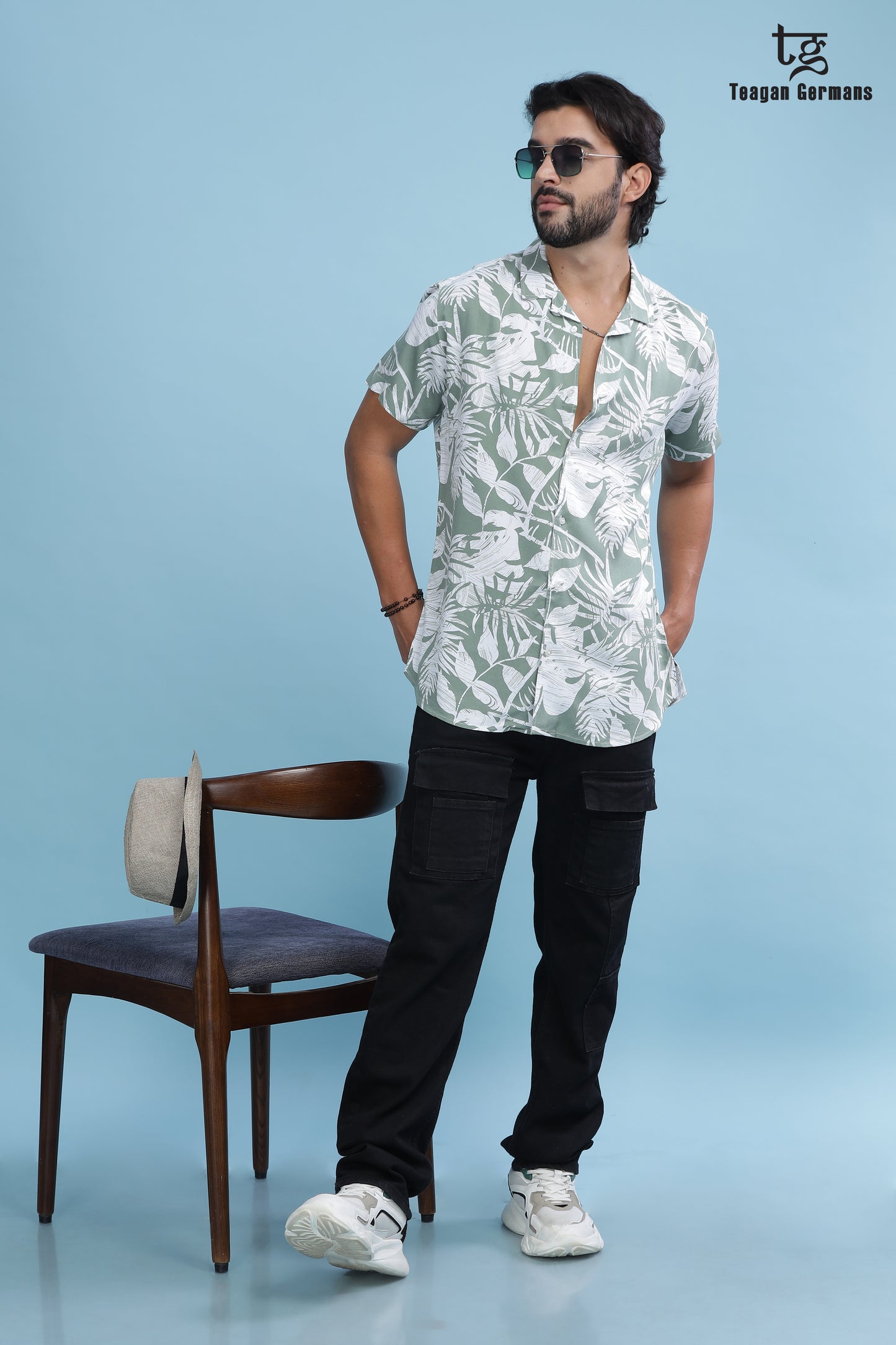 Relaxed Fit Linen Blend Tropical Shirt