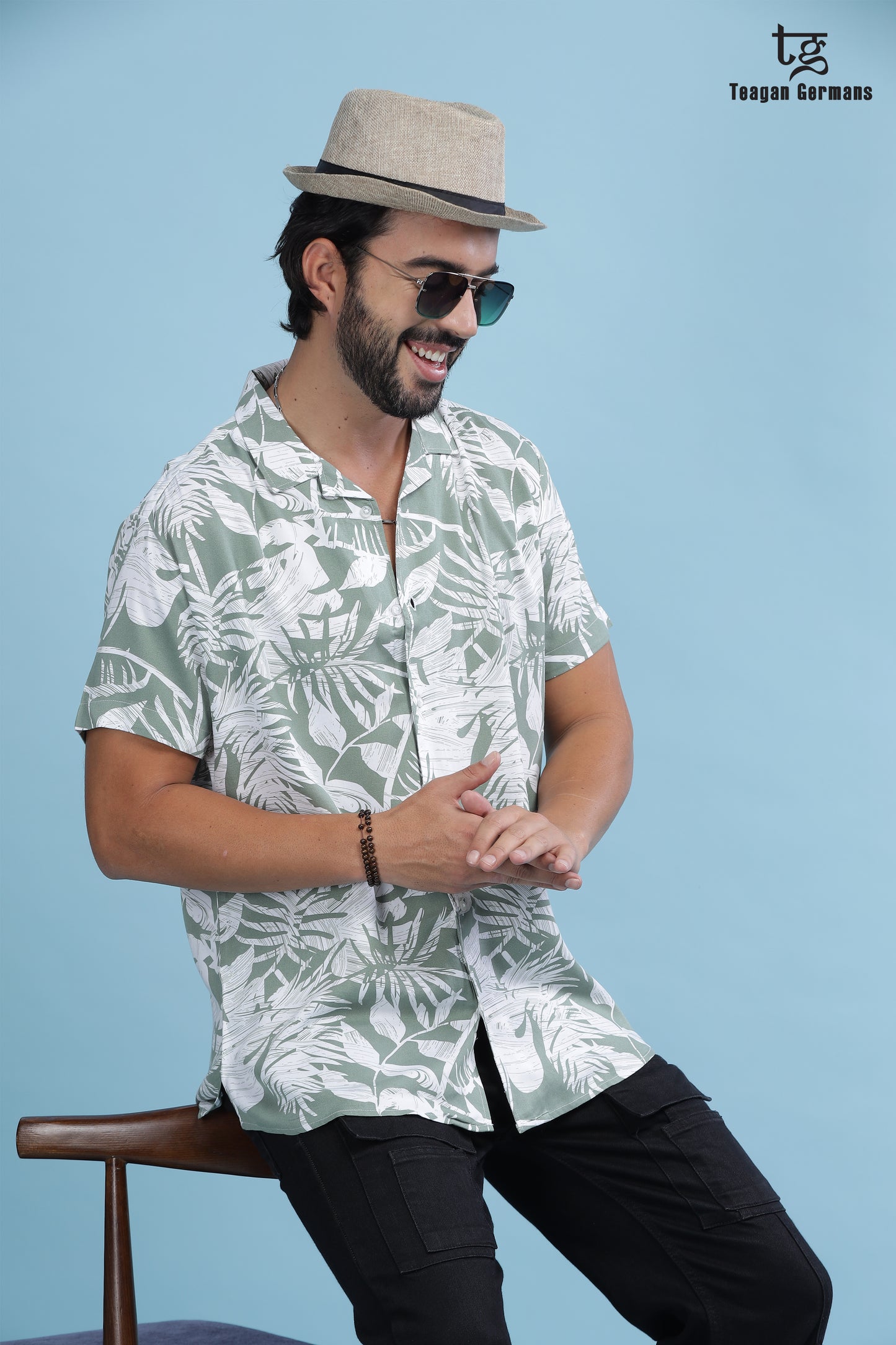 Relaxed Fit Linen Blend Tropical Shirt