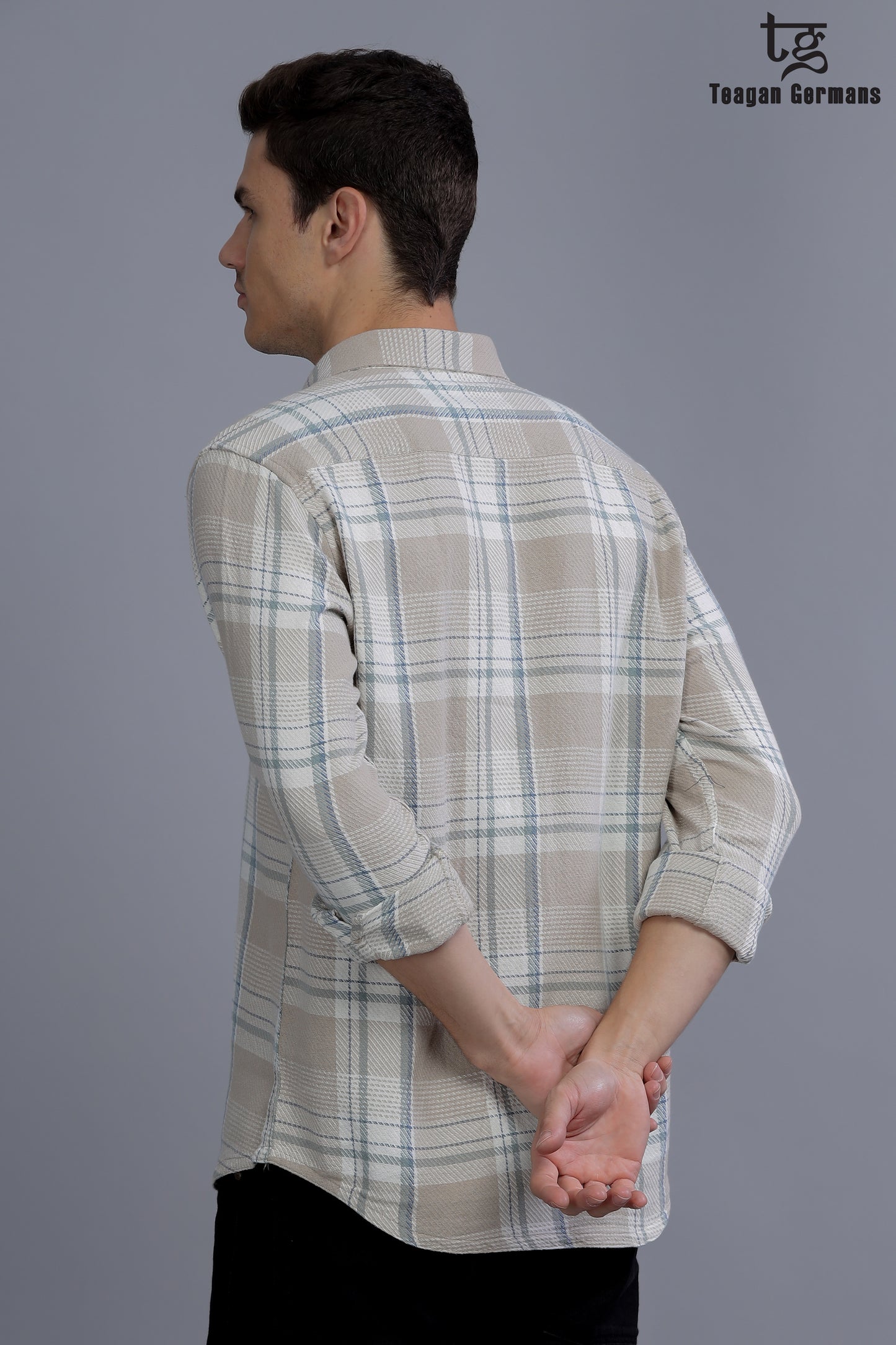 Men Short Sleeve Check Casual Shirt