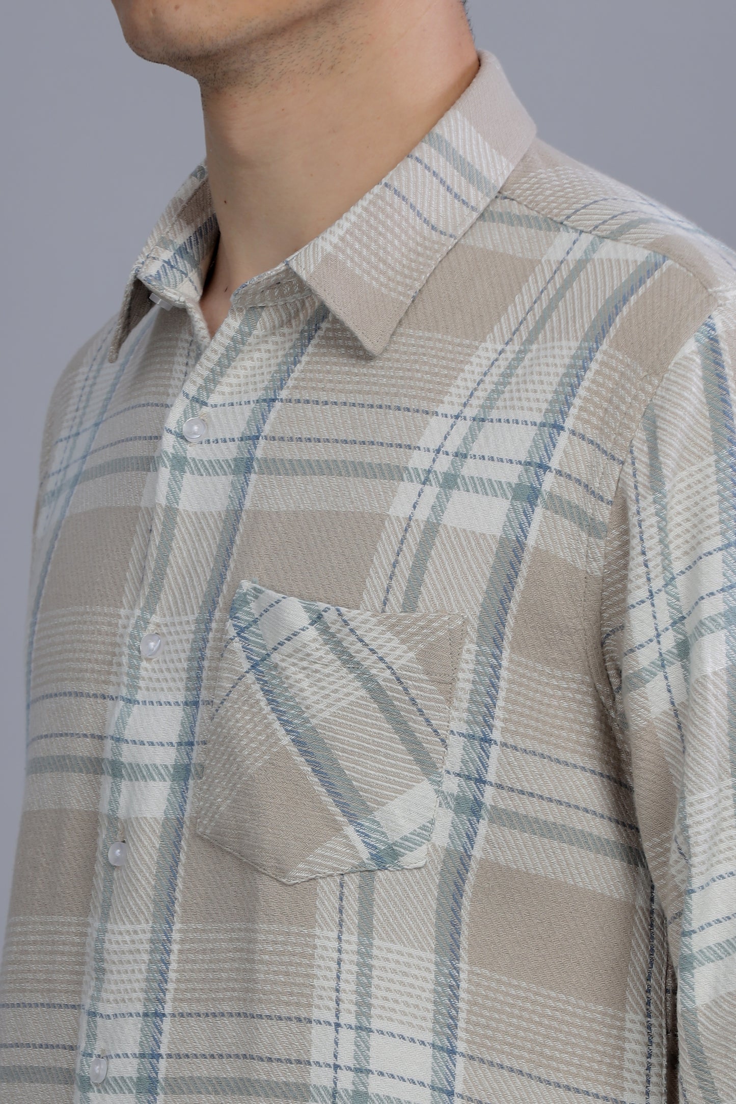 Men Short Sleeve Check Casual Shirt