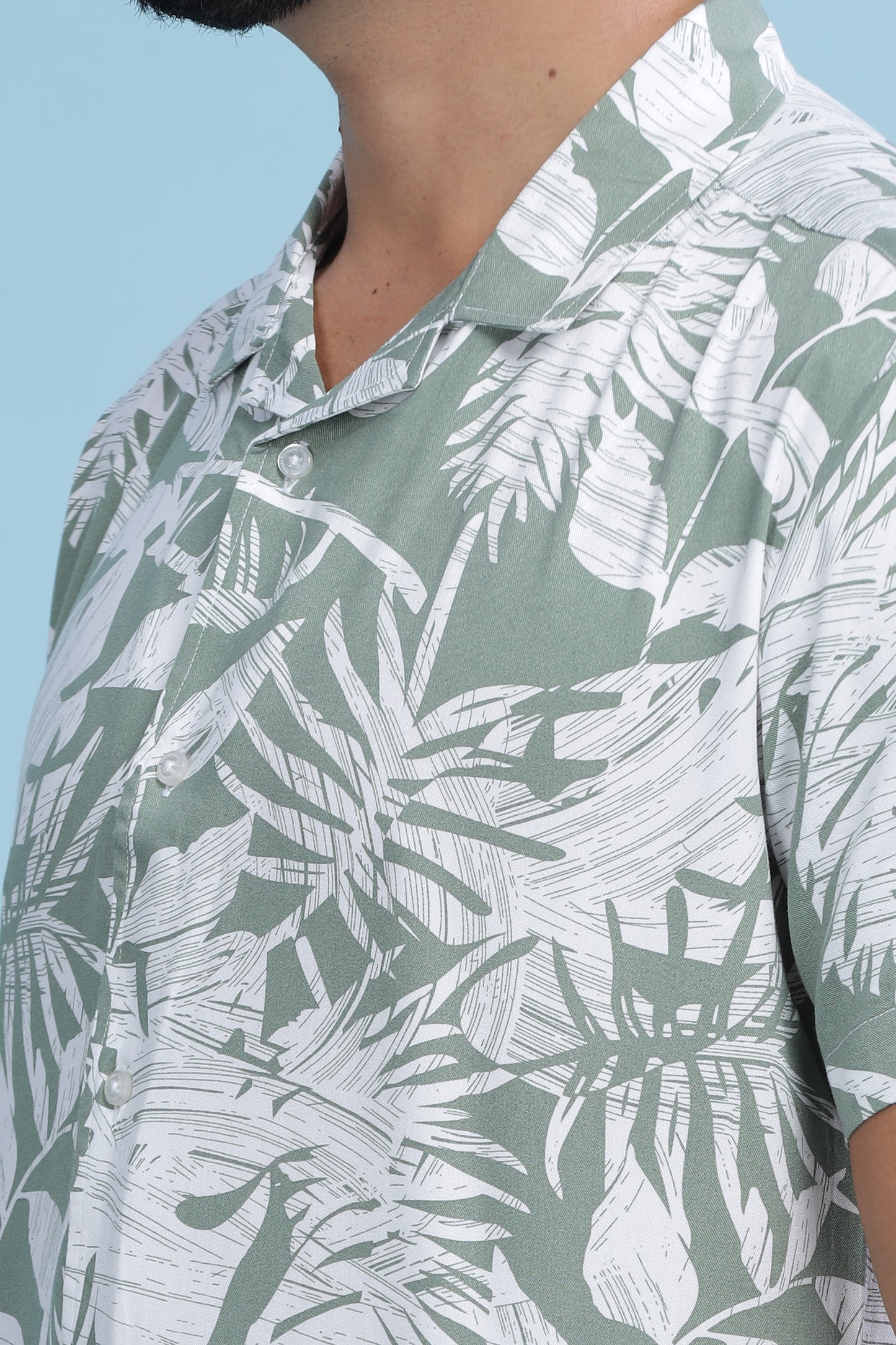 Relaxed Fit Linen Blend Tropical Shirt