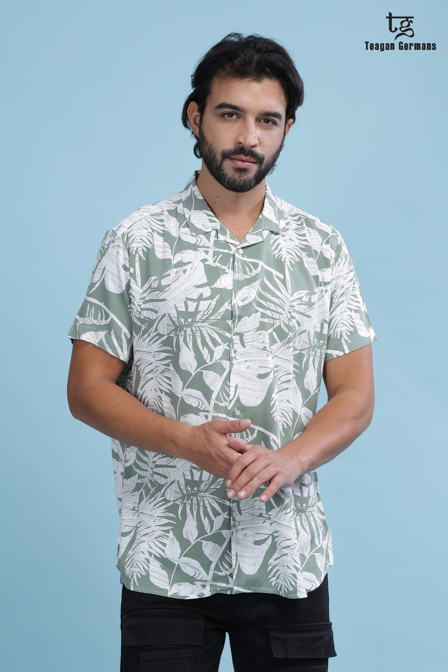 Relaxed Fit Linen Blend Tropical Shirt