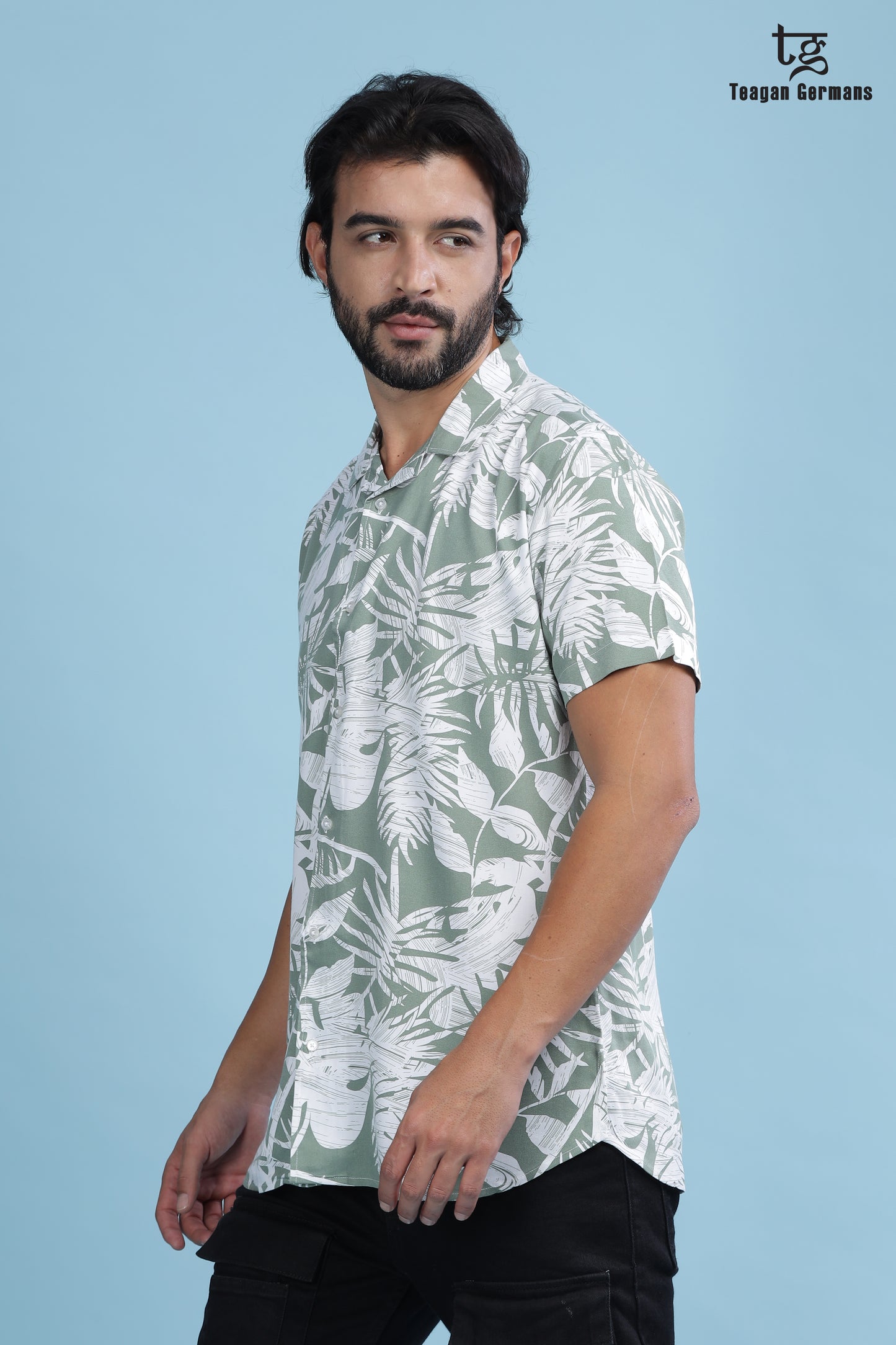 Relaxed Fit Linen Blend Tropical Shirt