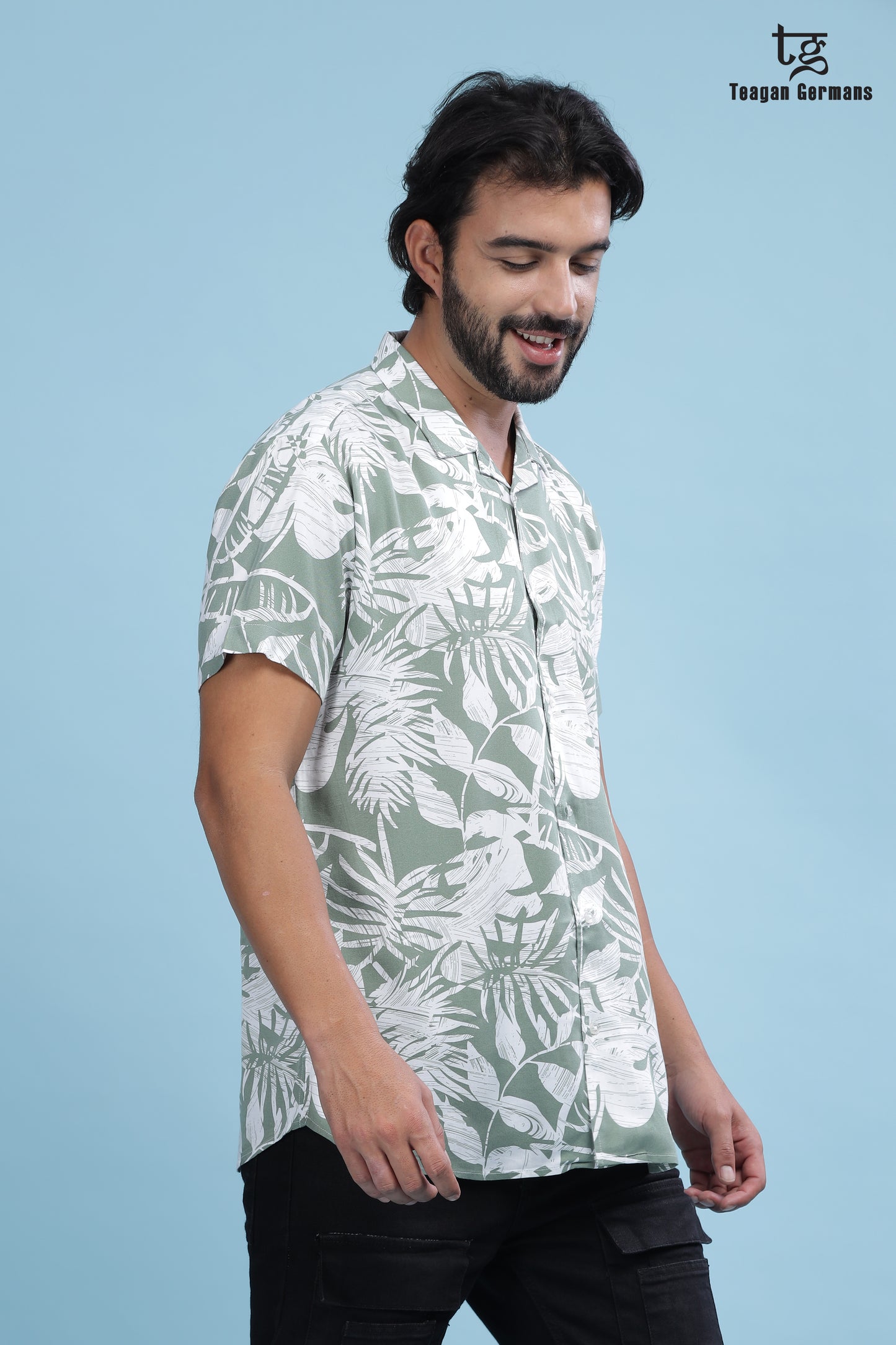 Relaxed Fit Linen Blend Tropical Shirt