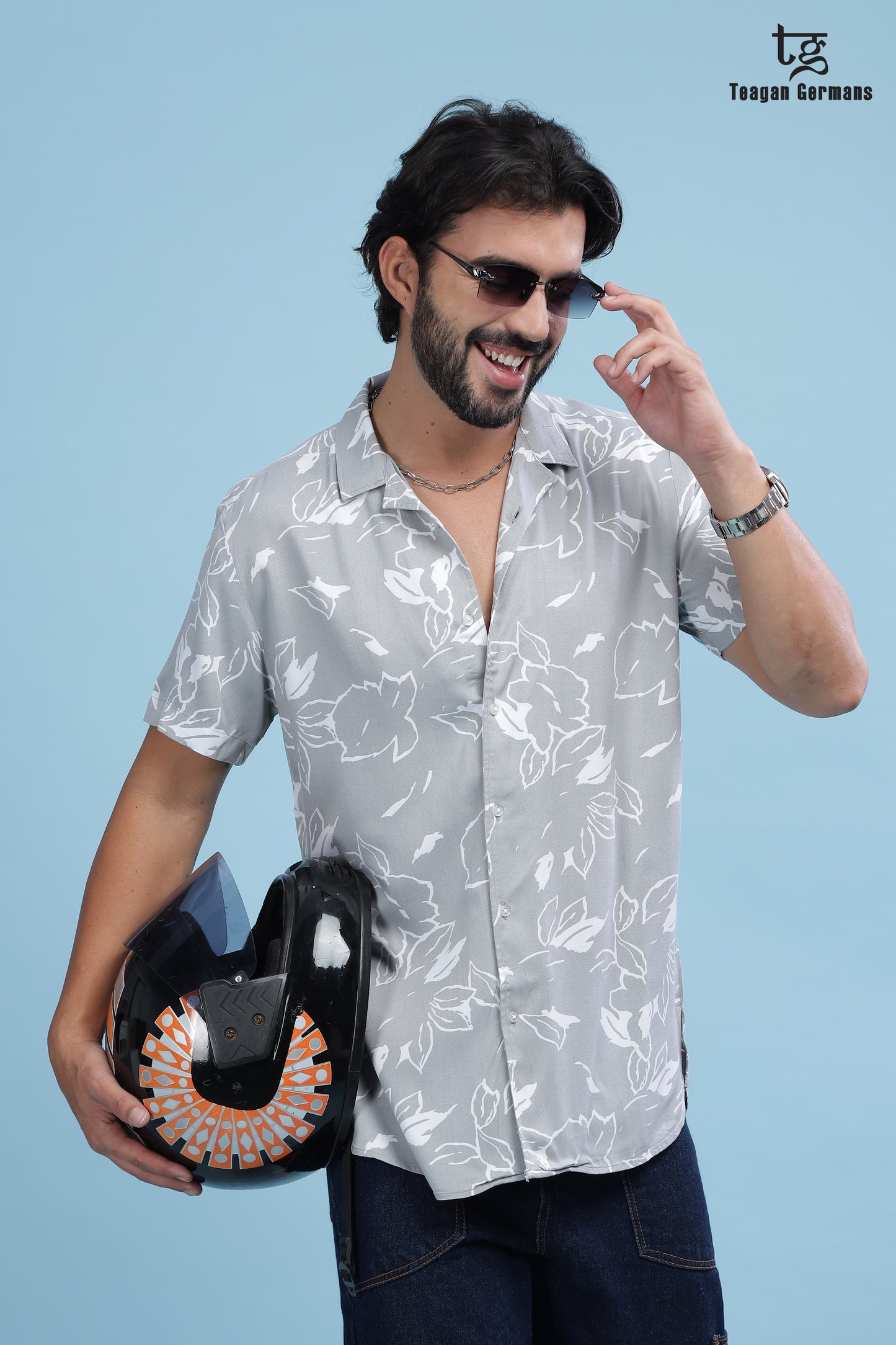 printed T-shirt | Aster Grey Co-ords By Gray Mango