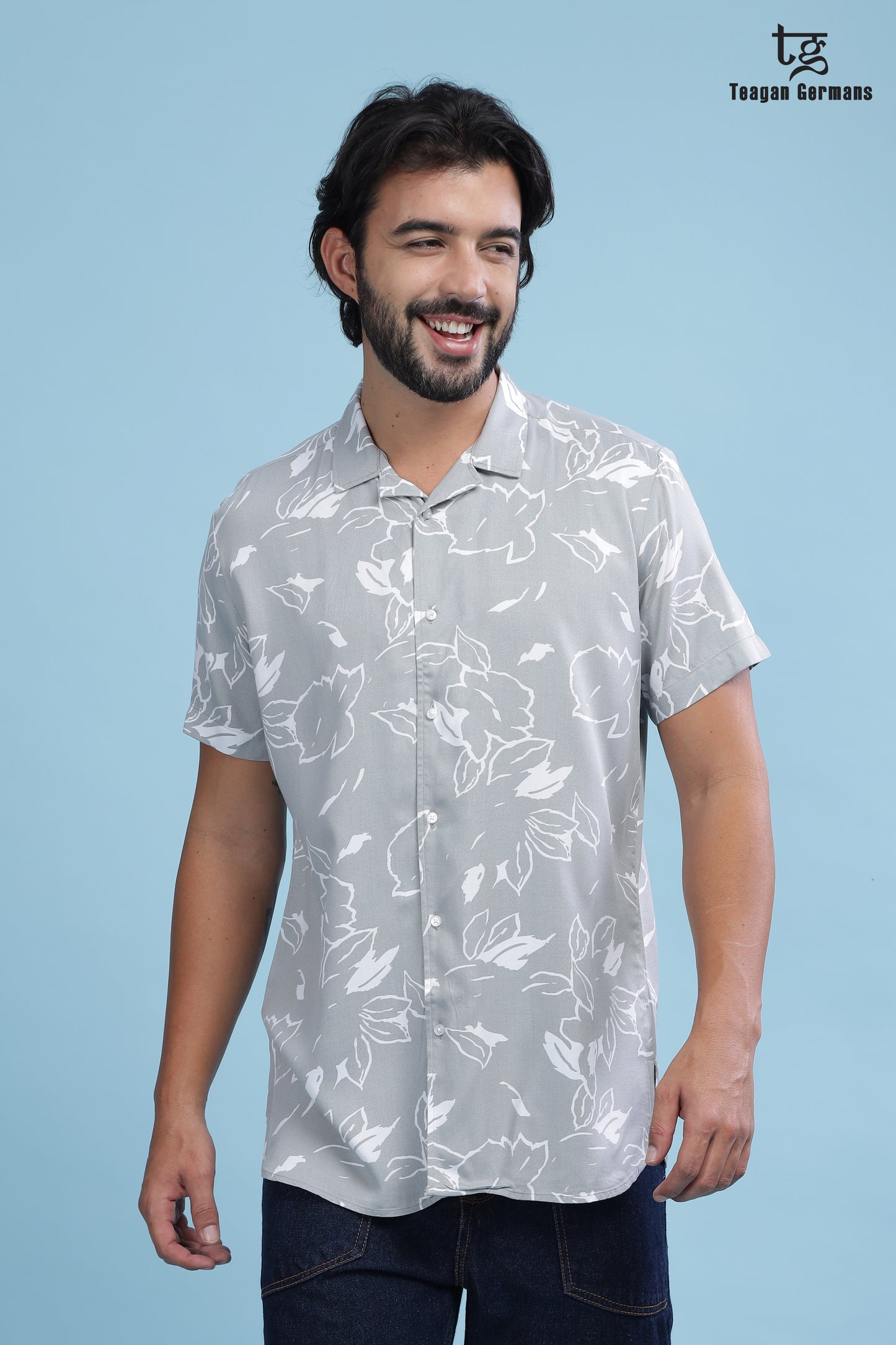 printed T-shirt | Aster Grey Co-ords By Gray Mango