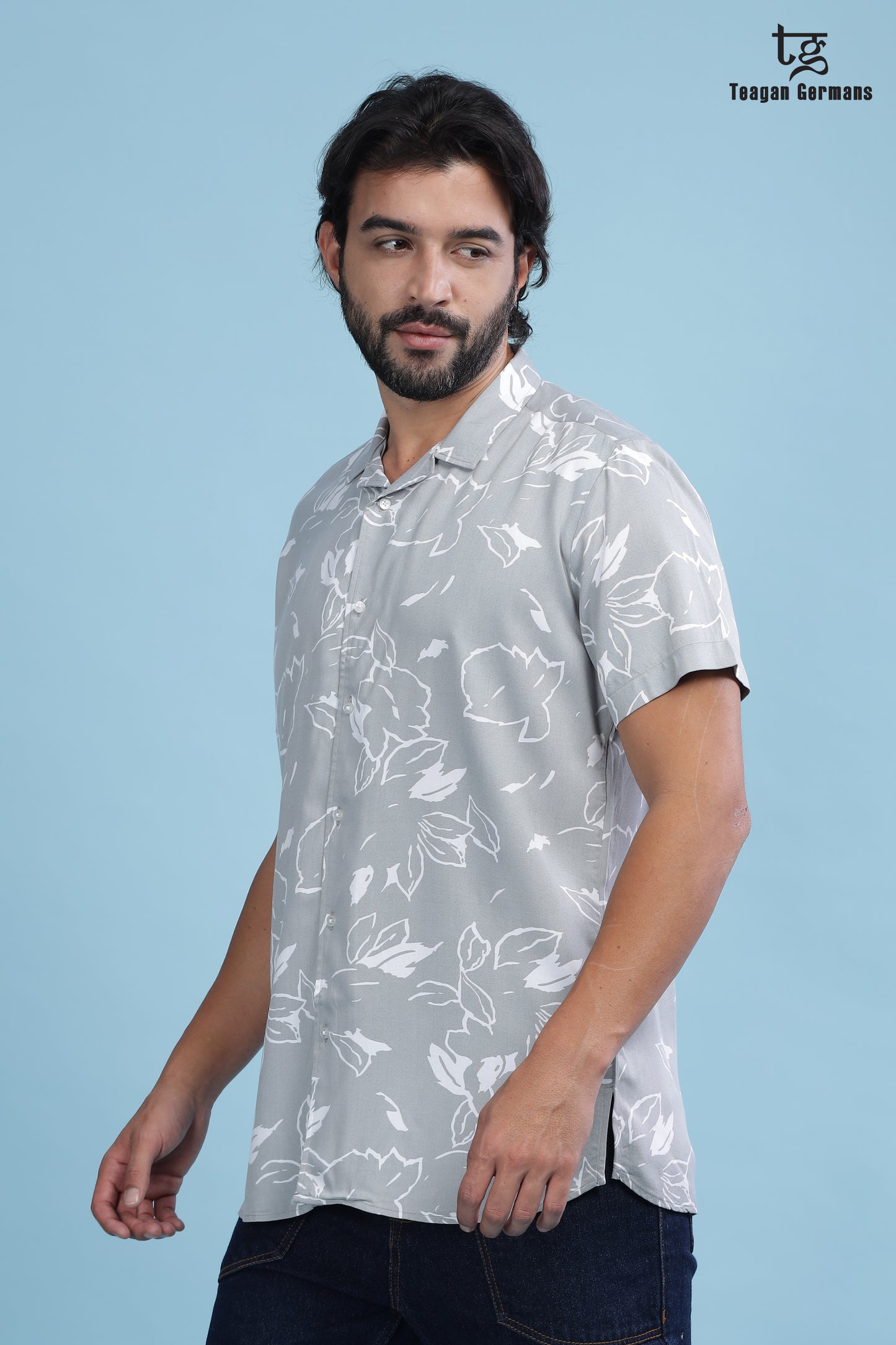 printed T-shirt | Aster Grey Co-ords By Gray Mango