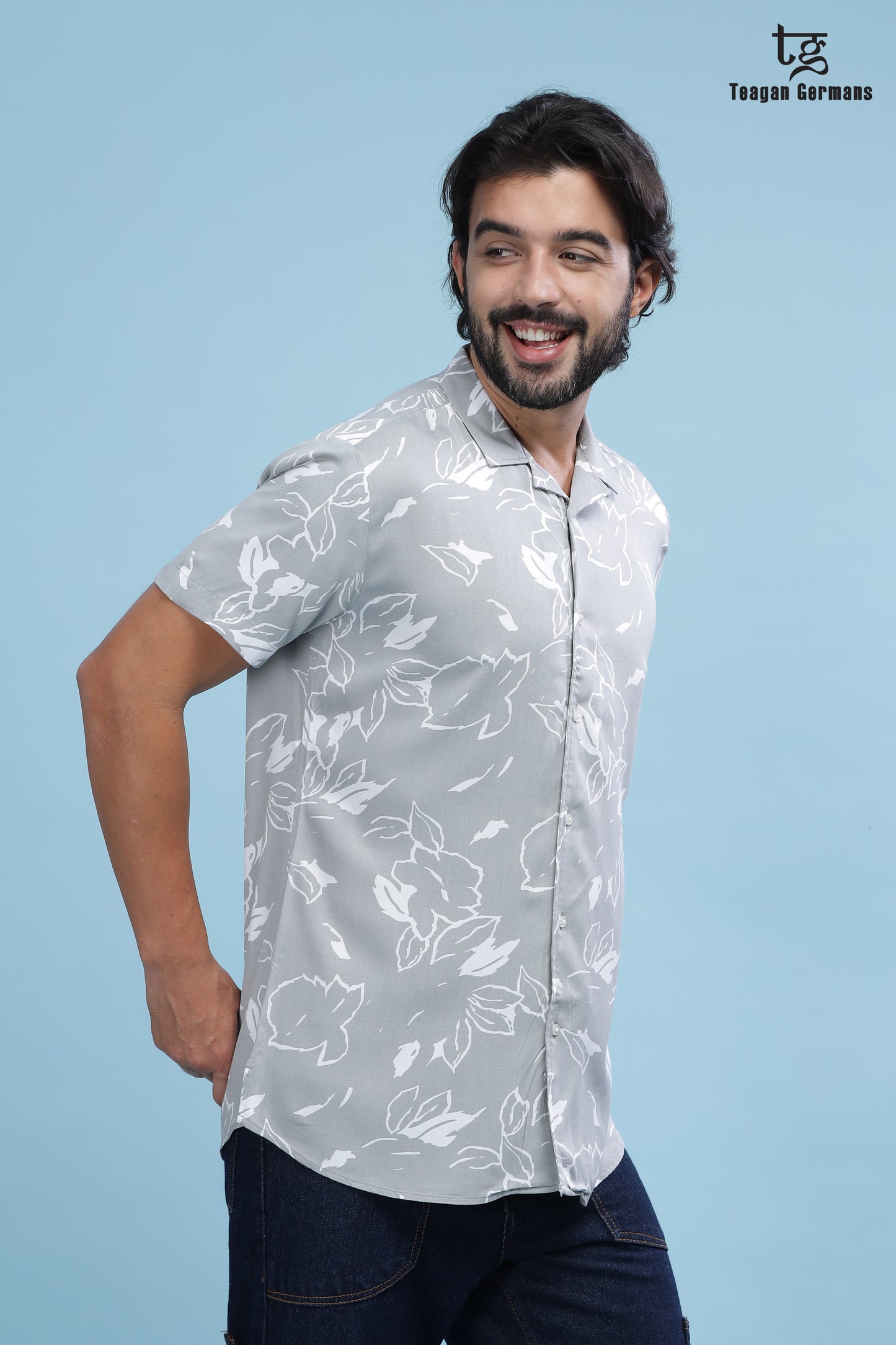 printed T-shirt | Aster Grey Co-ords By Gray Mango