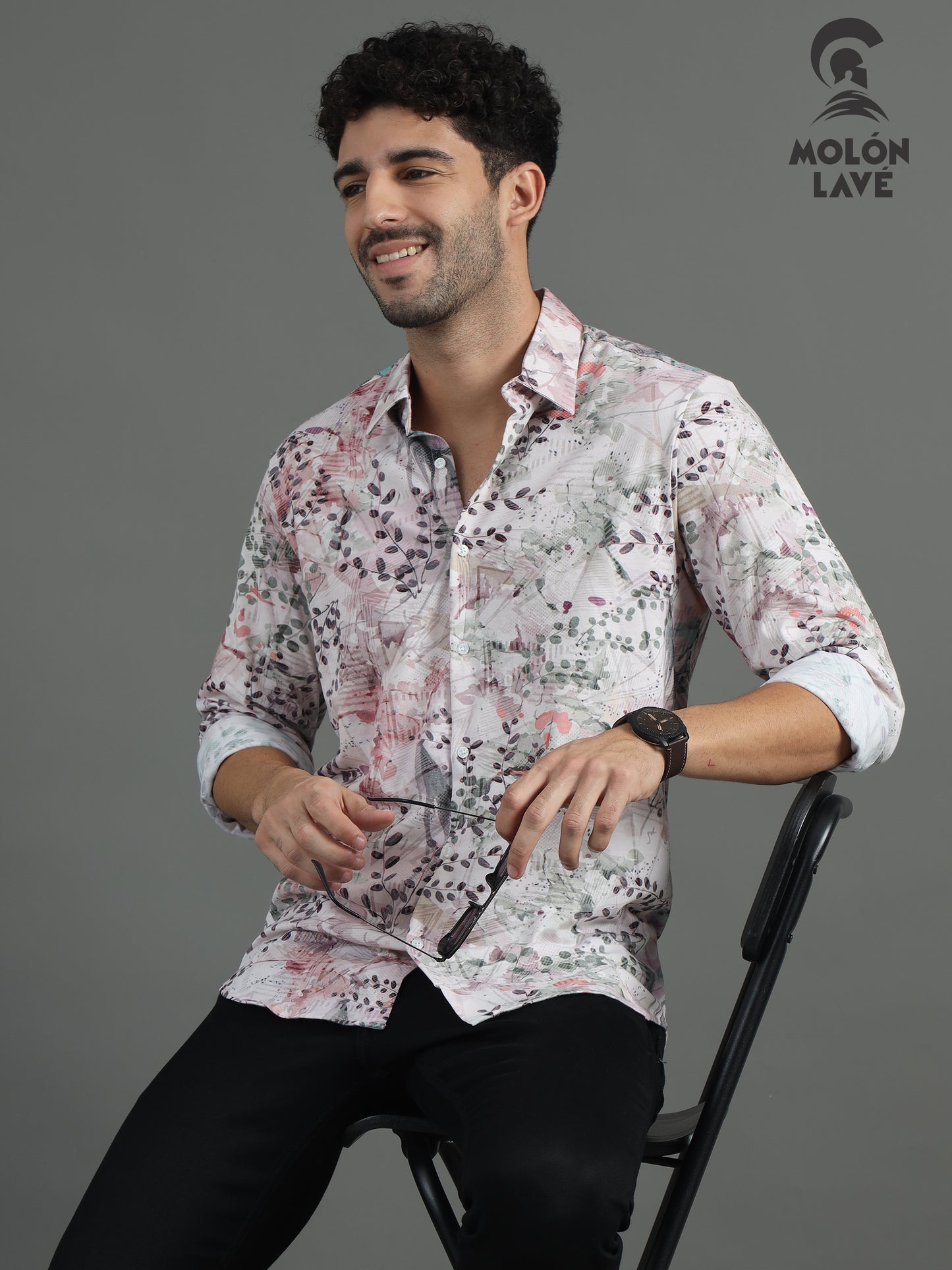 Paisley Print Spread-Collar Shirt
