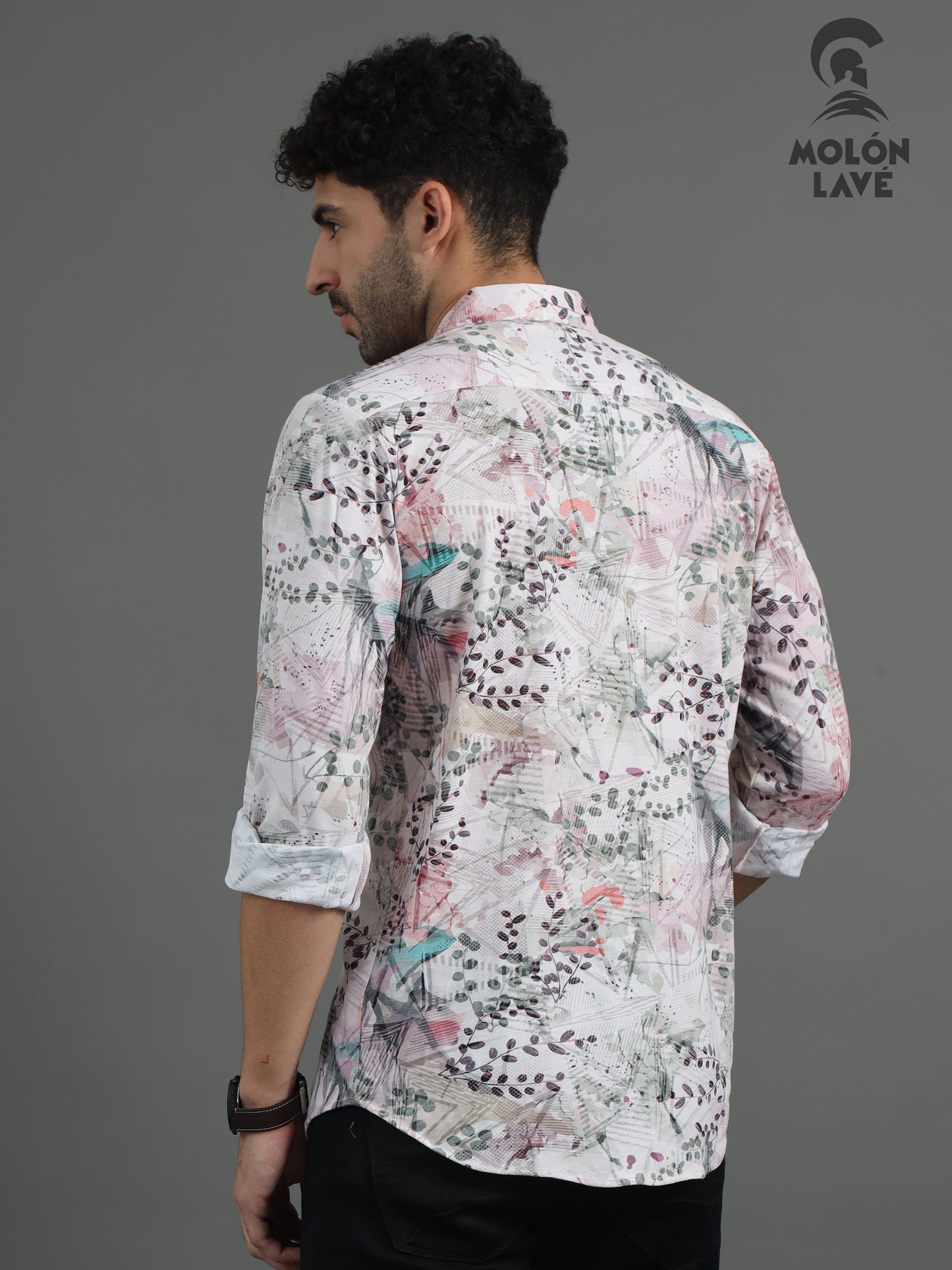 Paisley Print Spread-Collar Shirt