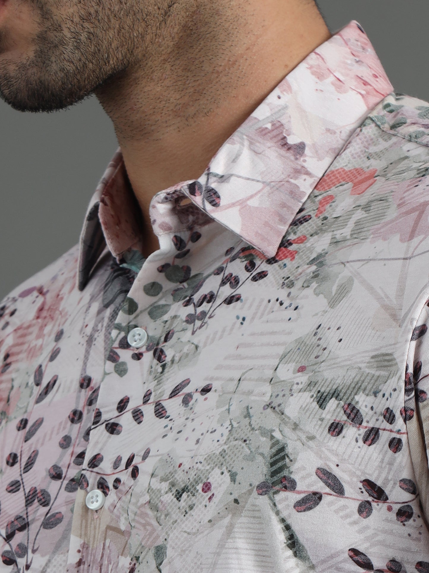 Paisley Print Spread-Collar Shirt