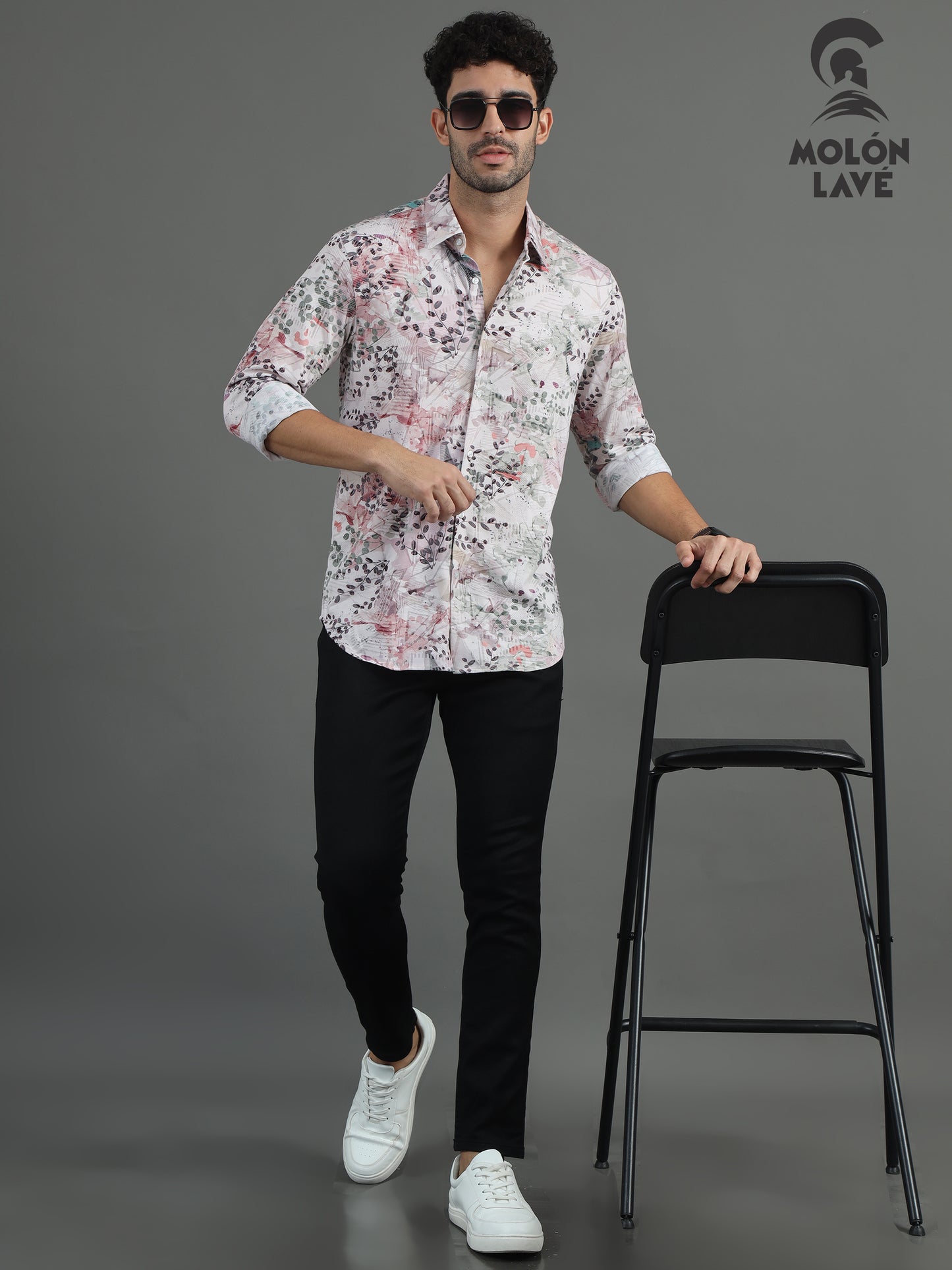Paisley Print Spread-Collar Shirt
