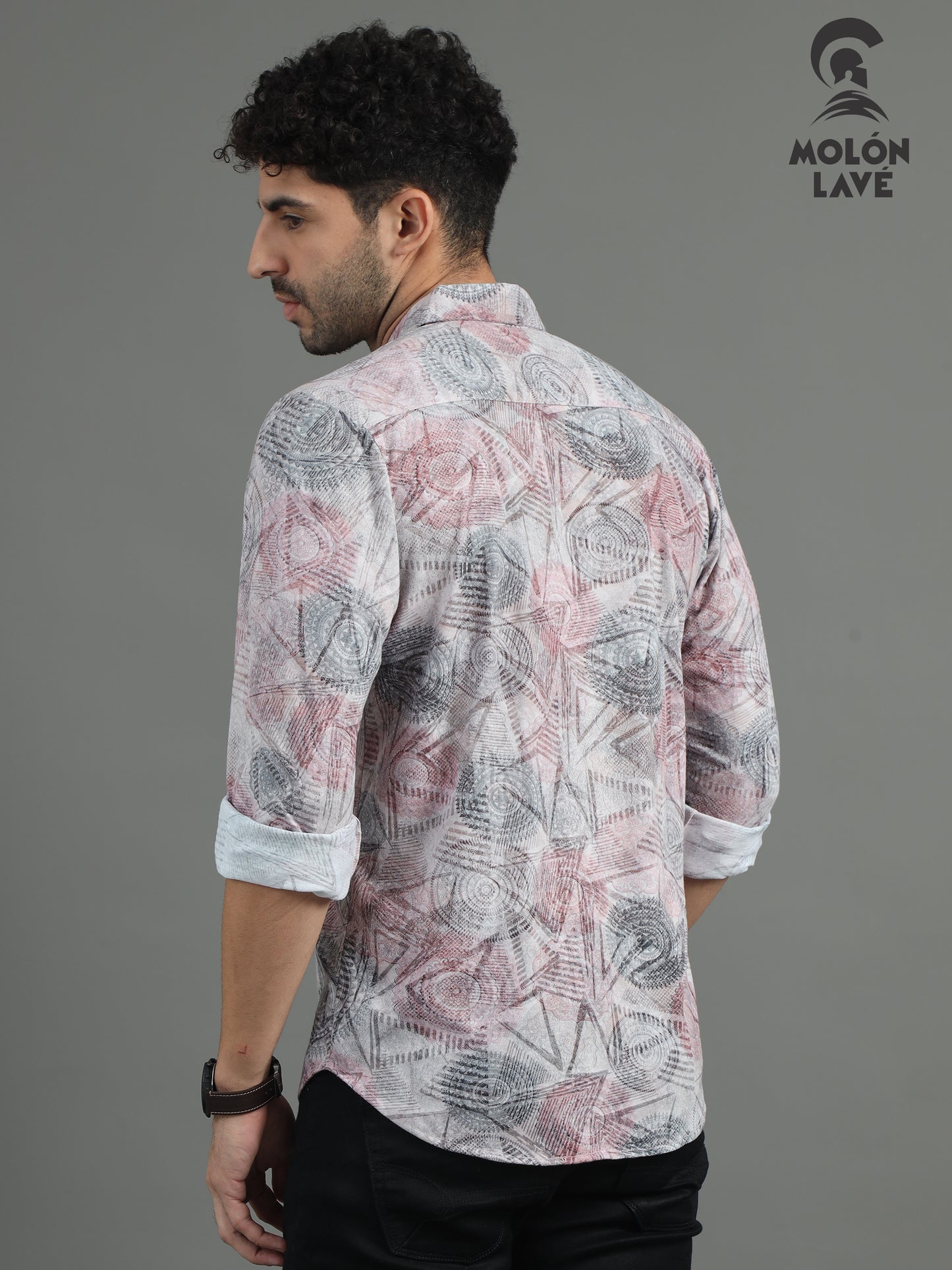 Men's Brown Stripes Full Sleeve Printed Shirt