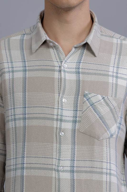 Men Short Sleeve Check Casual Shirt