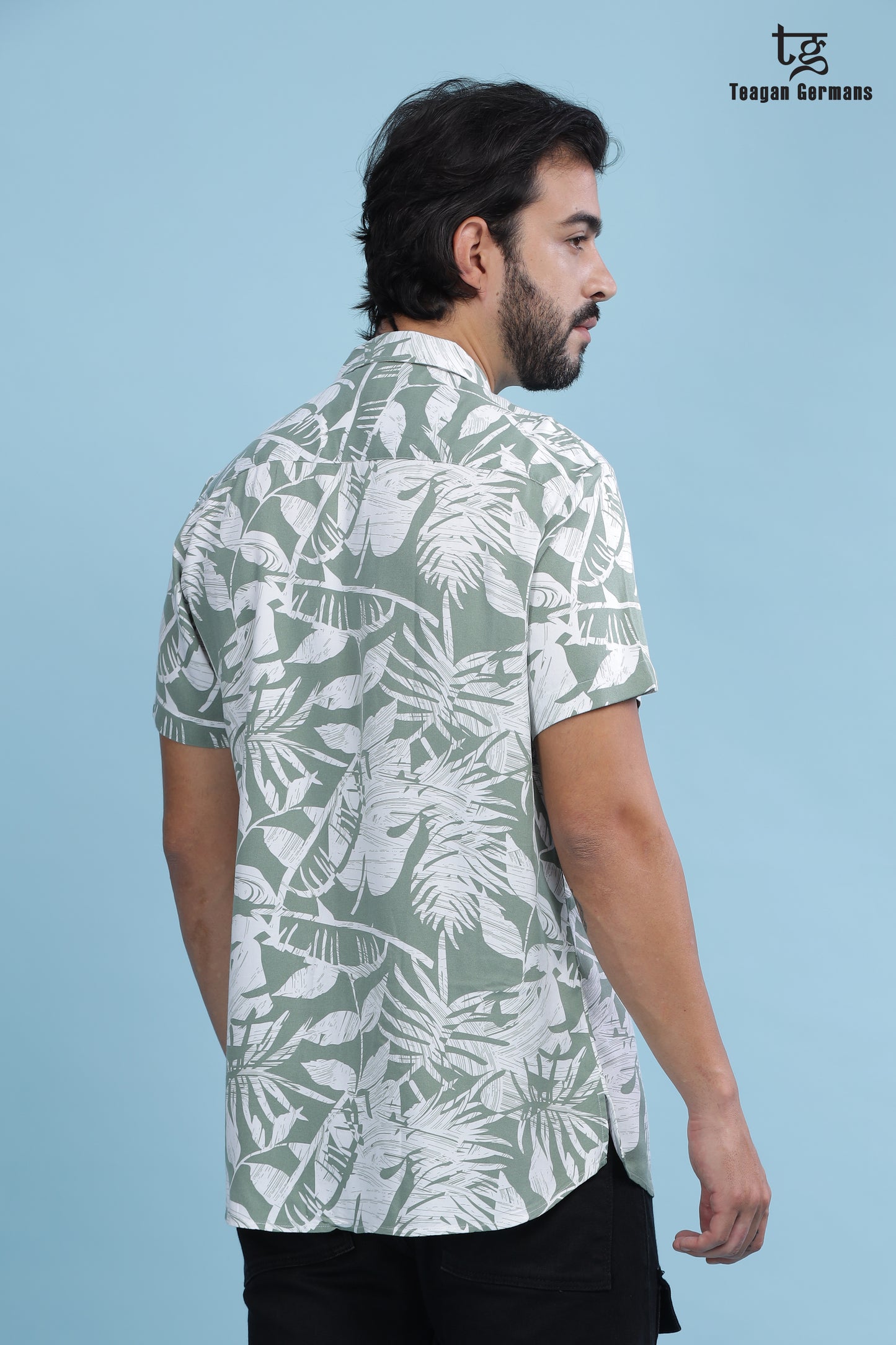 Relaxed Fit Linen Blend Tropical Shirt