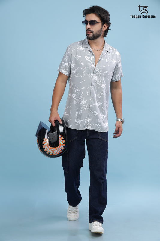 printed T-shirt | Aster Grey Co-ords By Gray Mango
