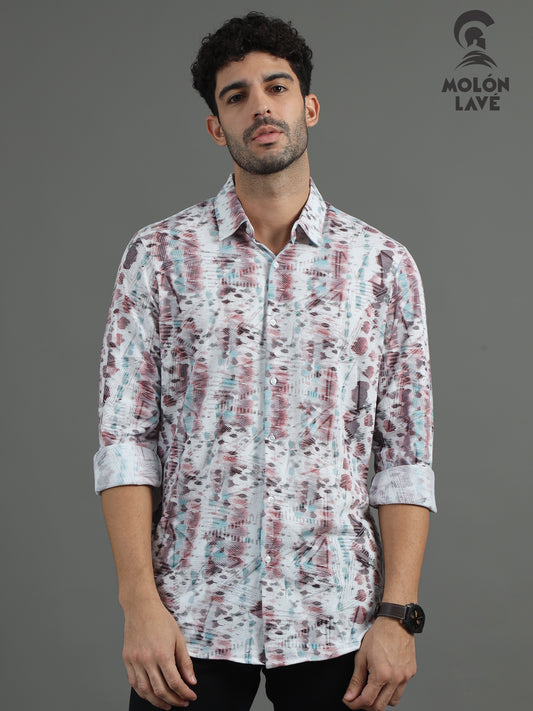 Men's Grey Abstract Braga Full Sleeve Printed Shirt